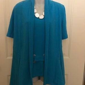 FRANK LYMAN Blue Asymmetric Sweater 2 piece